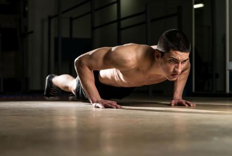 The scheme of push-ups from a floor for growth of muscles