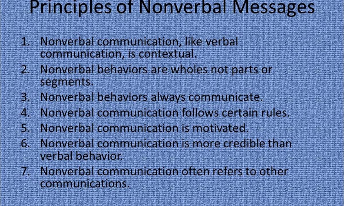 Nonverbal ways of communication