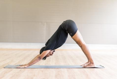Yoga sets of exercises on an extension for beginners