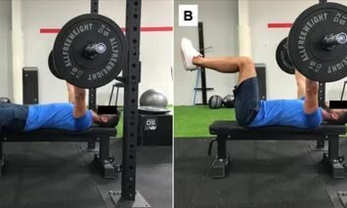 Set of exercises on a press bench"