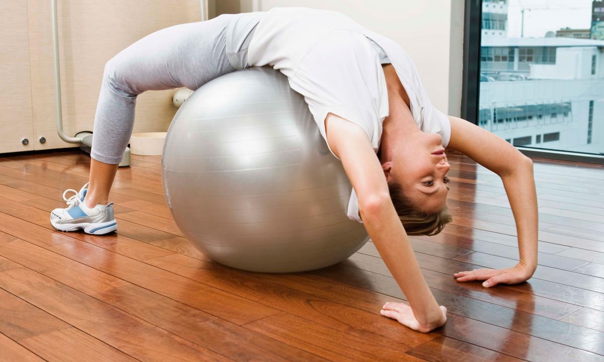 Pilates on a fitball: set of exercises"