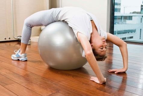 Pilates on a fitball: set of exercises