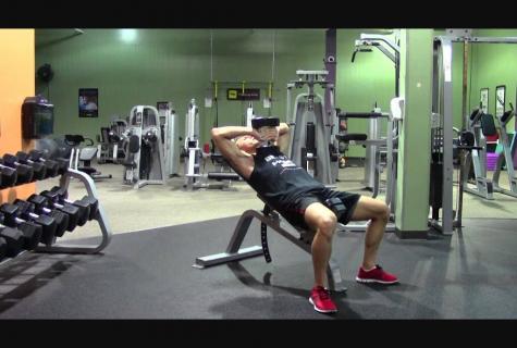 Effective exercises for a triceps with dumbbells