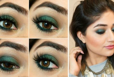 How to pick up make-up under green dress