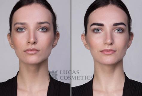 As by means of cosmetics to correct shape of face
