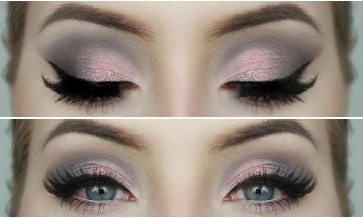 How to make make-up with pink shadows