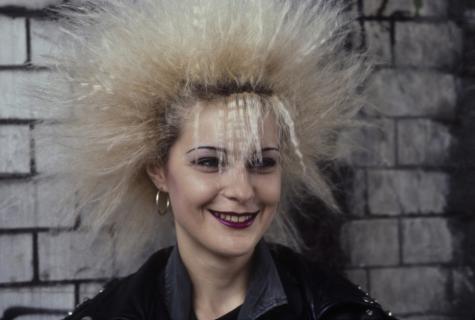 Hairstyle in the Punk style. Boundless imagination and creative rolled into one