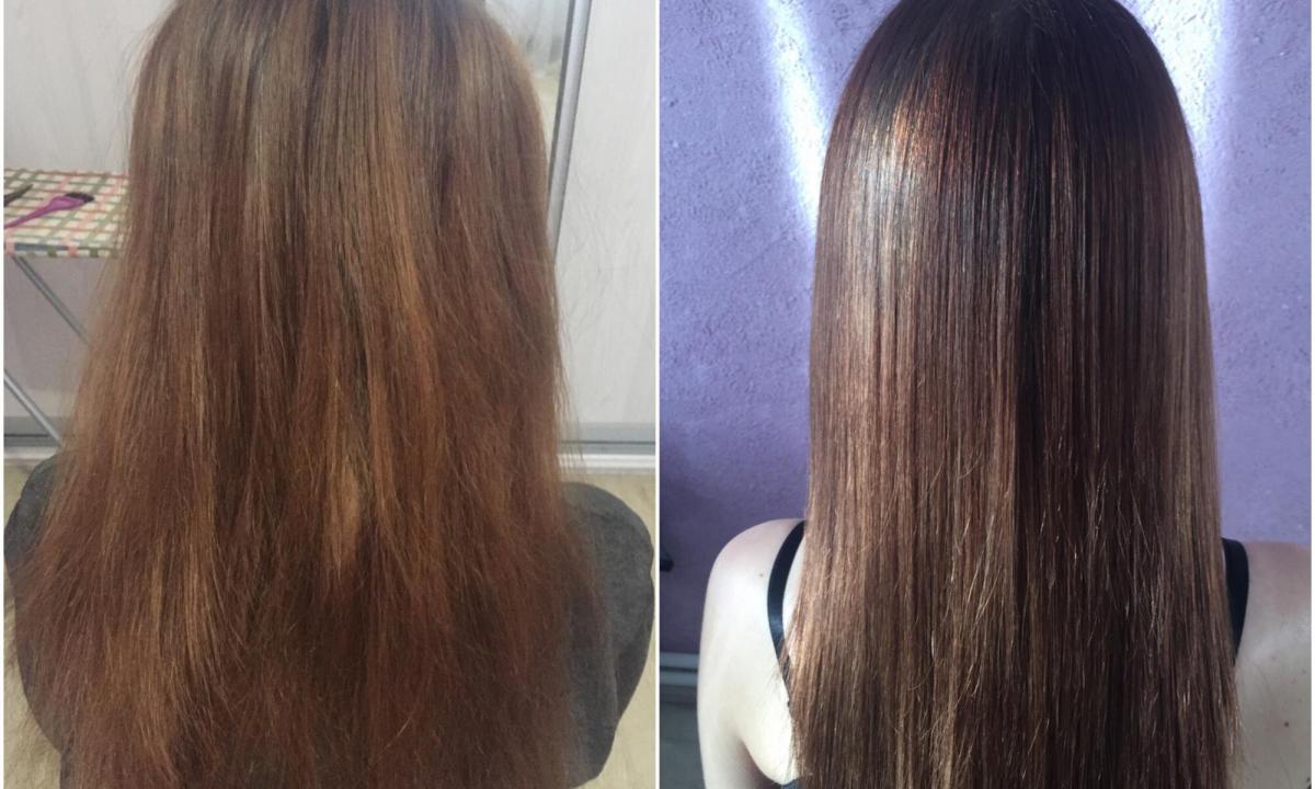 Keratinaceous hair straightening in house conditions