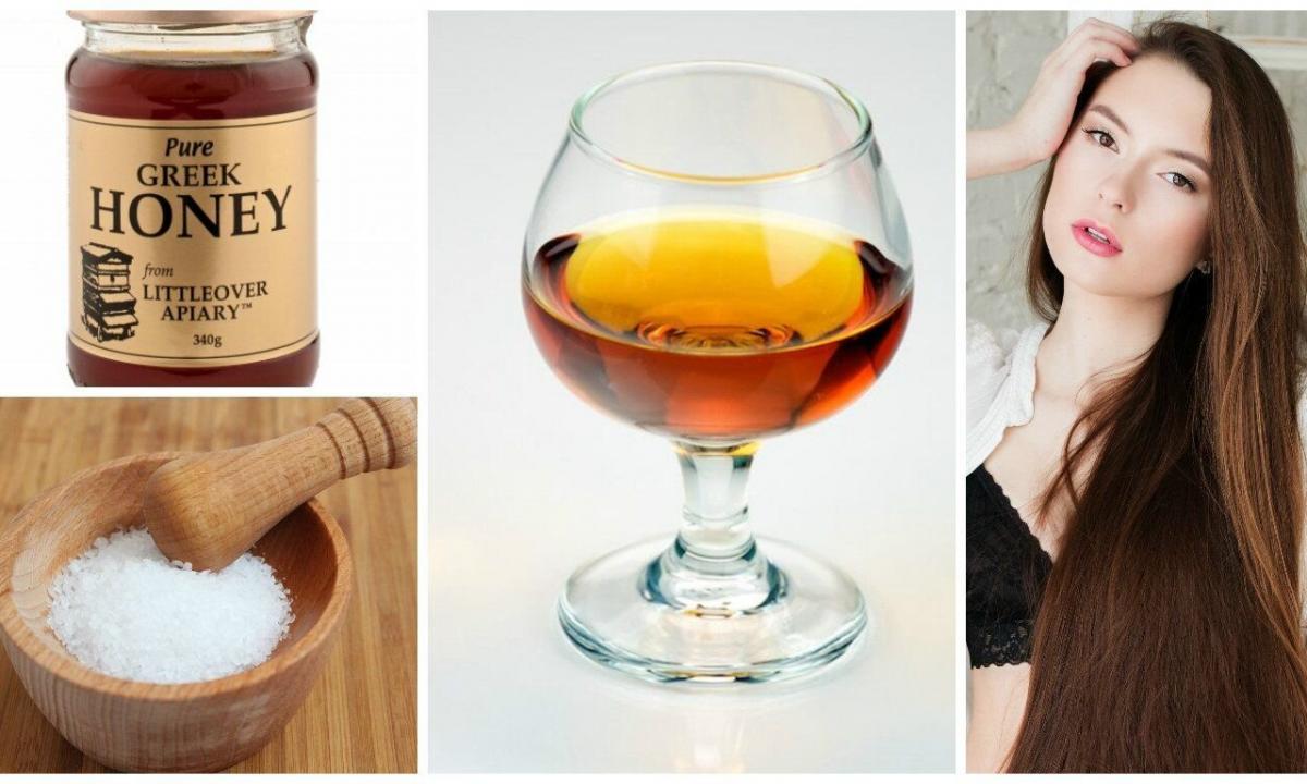 Mask for hair with cognac