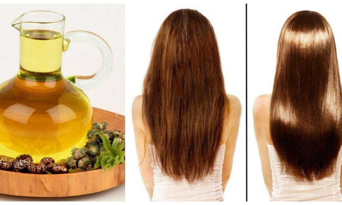 The recipe of mask for hair from castor oil