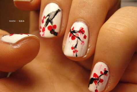 How to draw Oriental cherry on nails