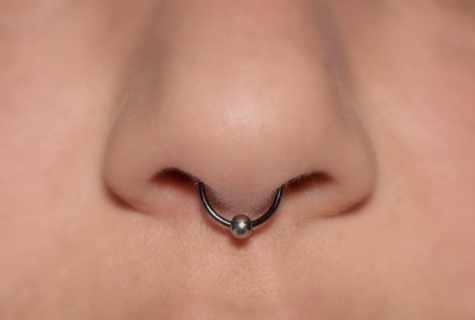 How to insert into nose earring with hook