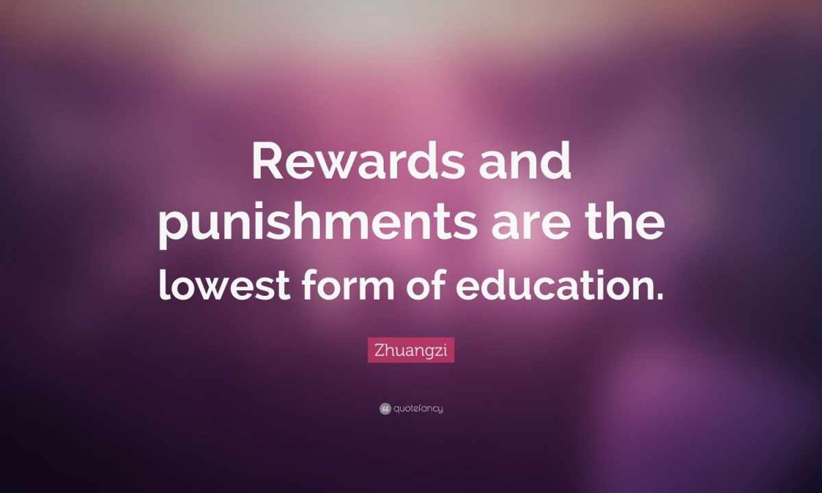Reward and punishment: as it is correct to influence the child