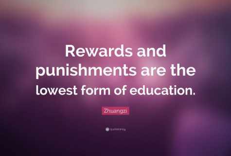Reward and punishment: as it is correct to influence the child