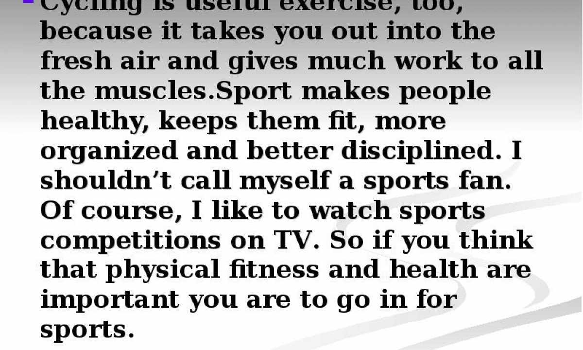 The sport is useful to all