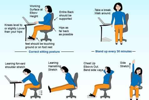 How to do exercises for the back at work