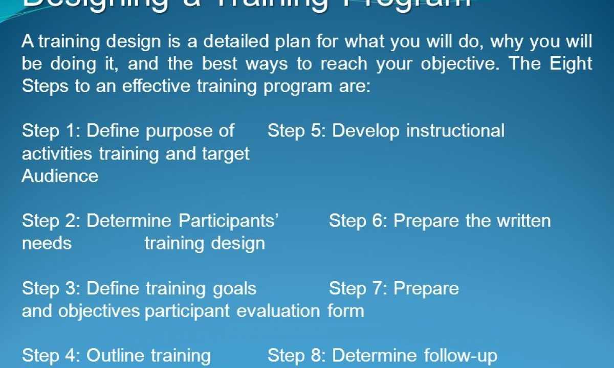 How to make the training program