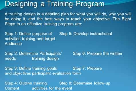 How to make the training program