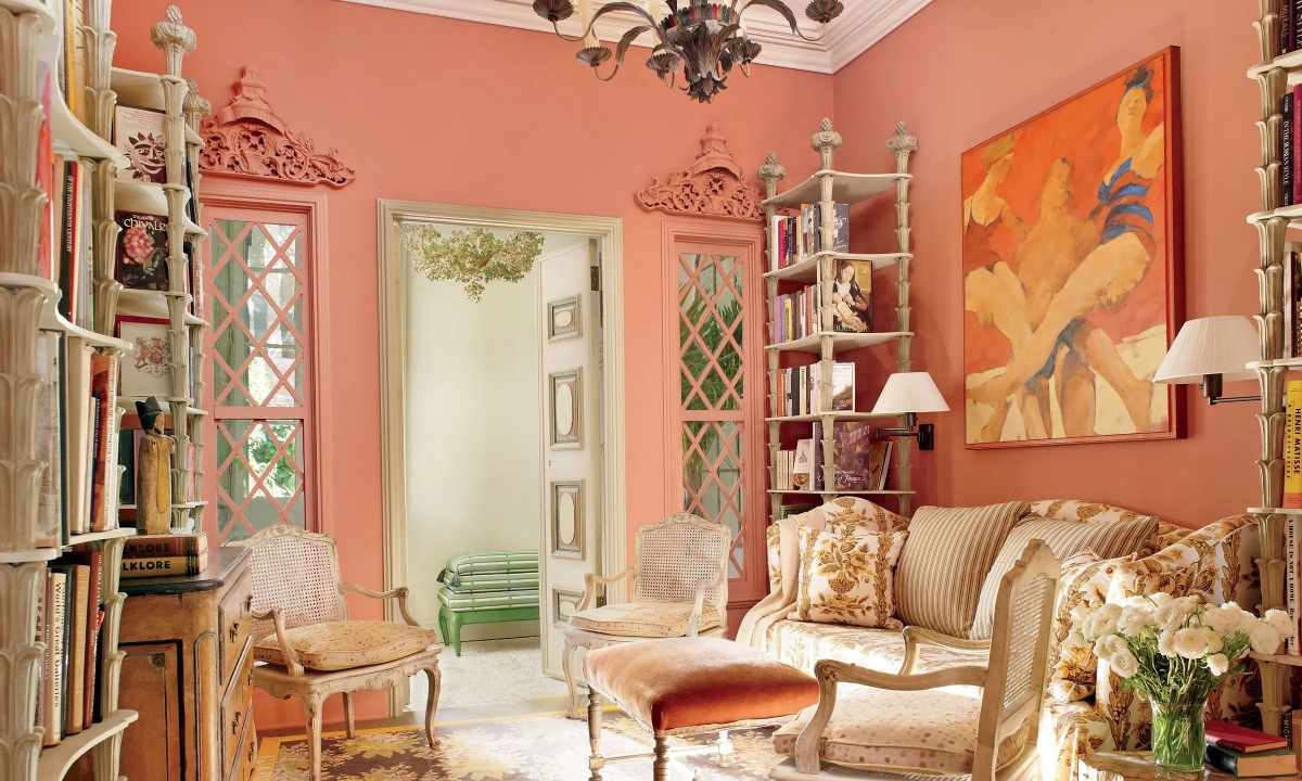 Interior in peach color