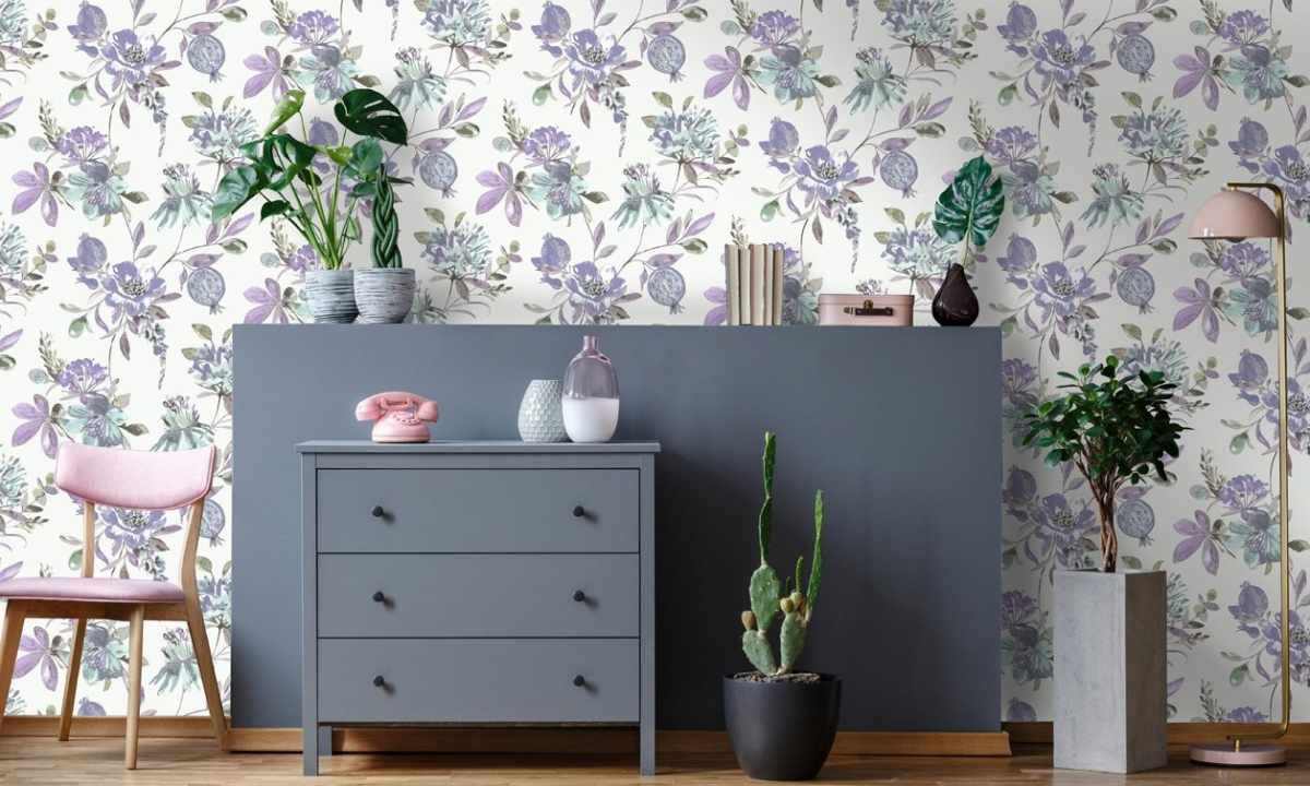 Lilac wall-paper: opportunities and the principles of application in interior
