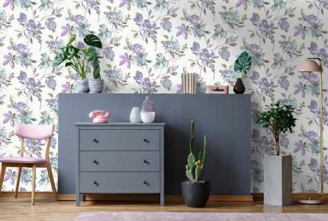 Lilac wall-paper: opportunities and the principles of application in interior
