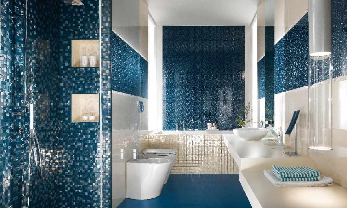 How to make design of the bathroom with mosaic and tile