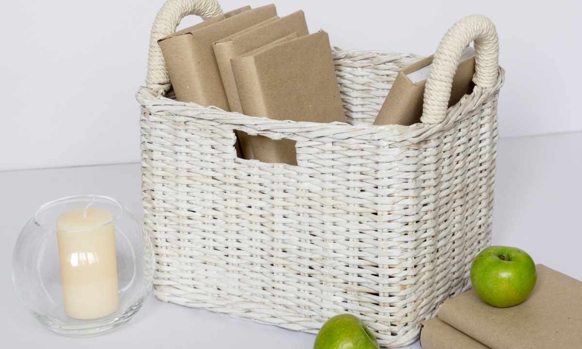 Wicker baskets in interior – are ideal for storage of things