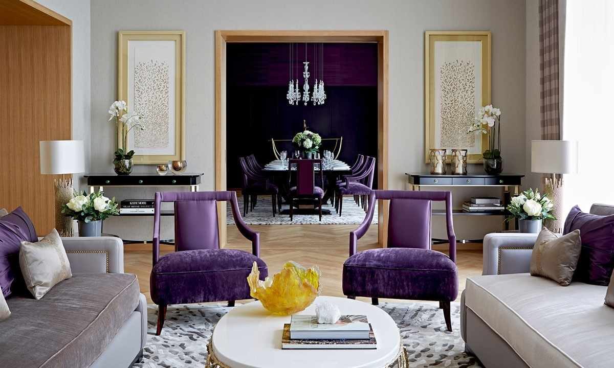 Violet color in interior: interestingly and brightly