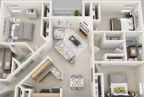 How to equip two-room five-storey apartment block