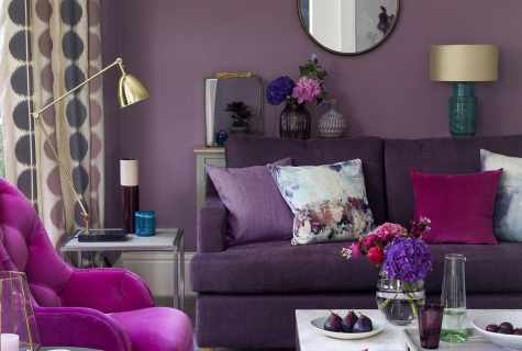Interior design. Variations with violet color