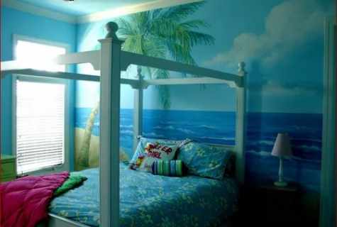Decor of the children's room in tropical style