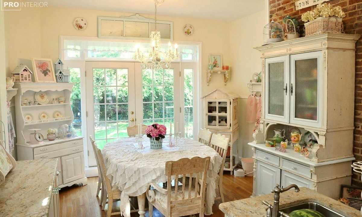 Style shabby - chic in interior of kitchen