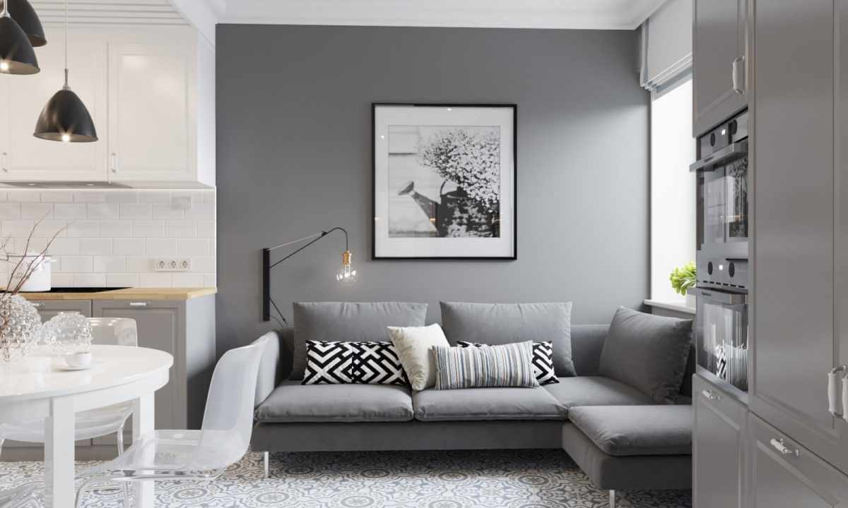 Gray color in apartment interior