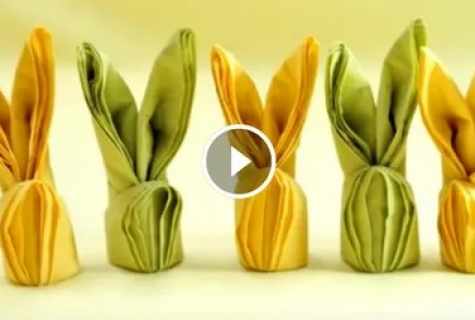 How to make easter hare of napkin