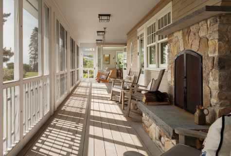 The porch of wooden house - is beautiful and convenient