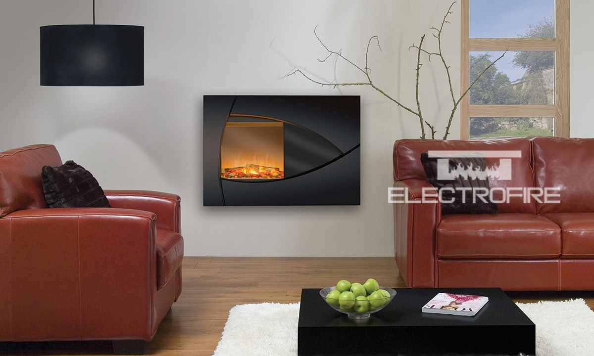 Electric fireplace in interior