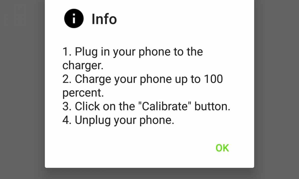 How to calibrate the battery
