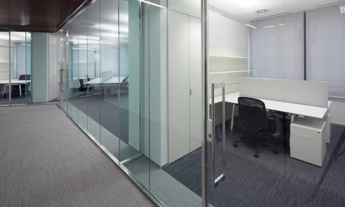 Office partitions: types, materials, features of mounting