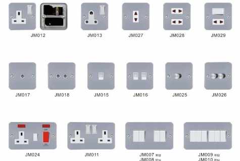 Sockets and switches: types, device, connection