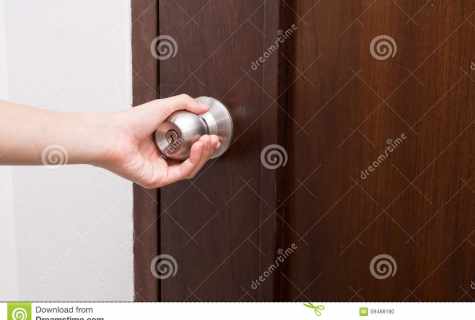 How to insert the handle into door