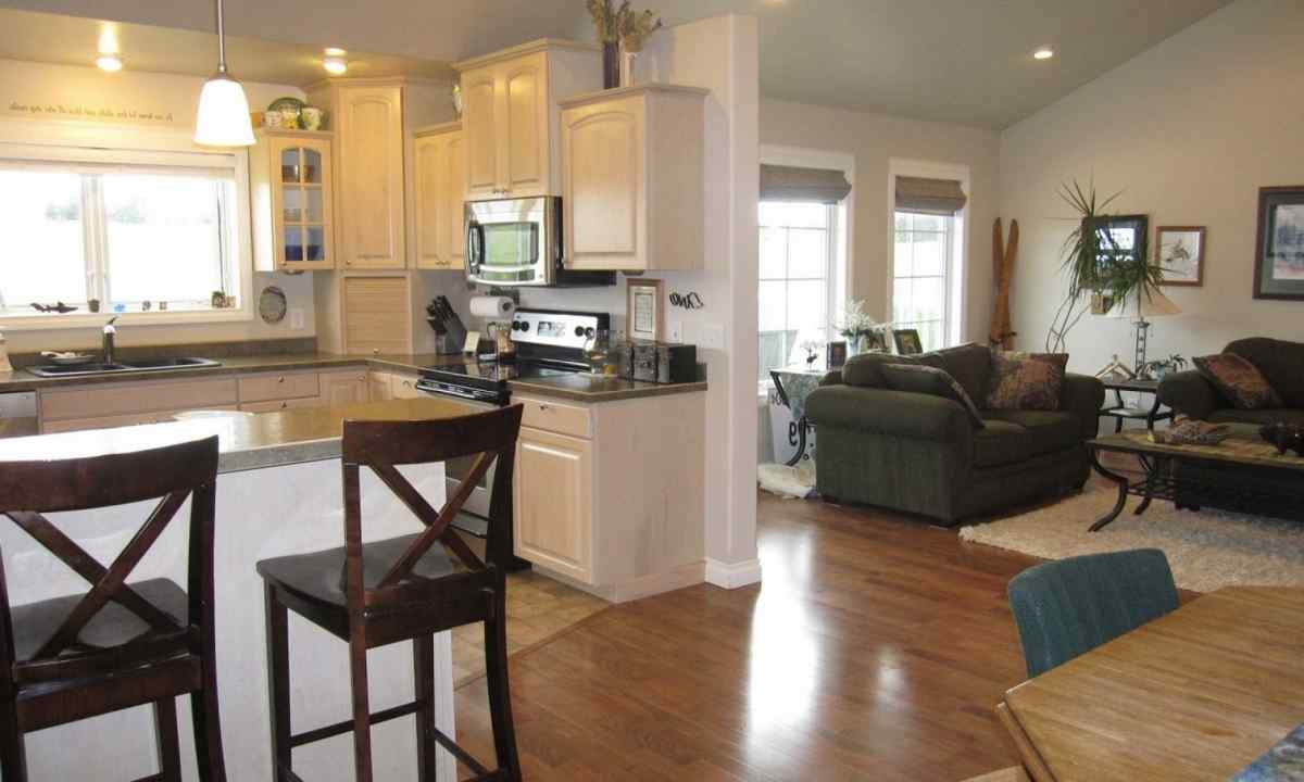 Combination of kitchen and dining room