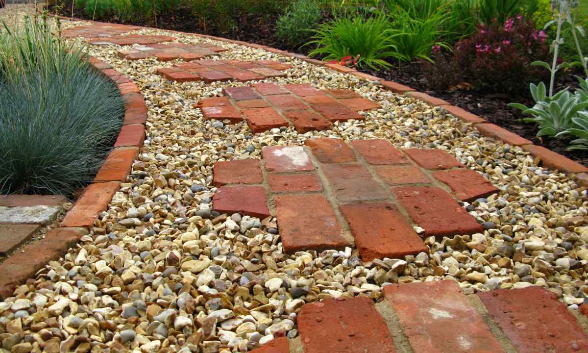 Arrangement of stone path in garden