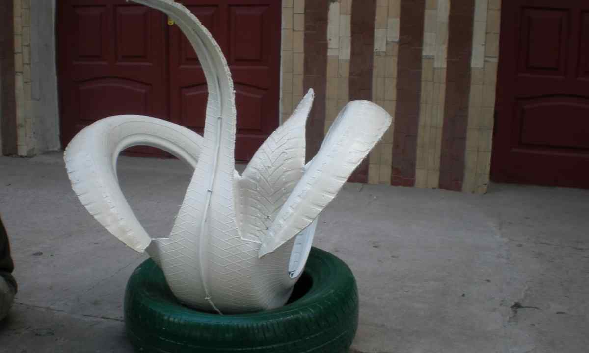 How to make swan from automobile tire with own hands