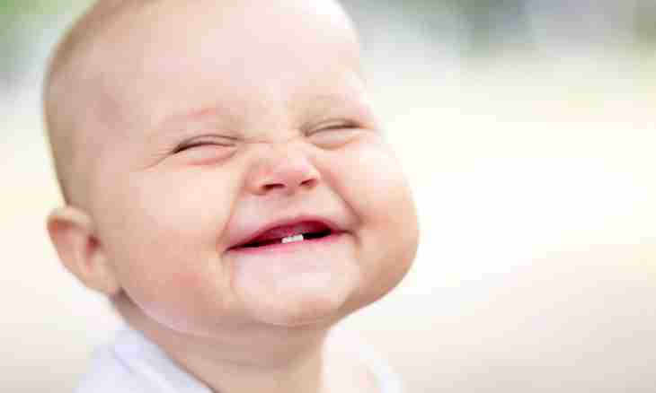 When the child begins to laugh