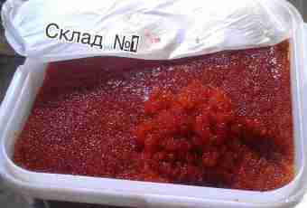 Storage of red caviar in the freezer
