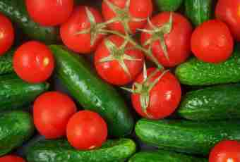 Tomatoes in grated cucumbers