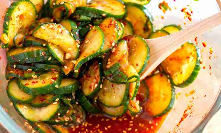 Original dishes: fried cucumbers