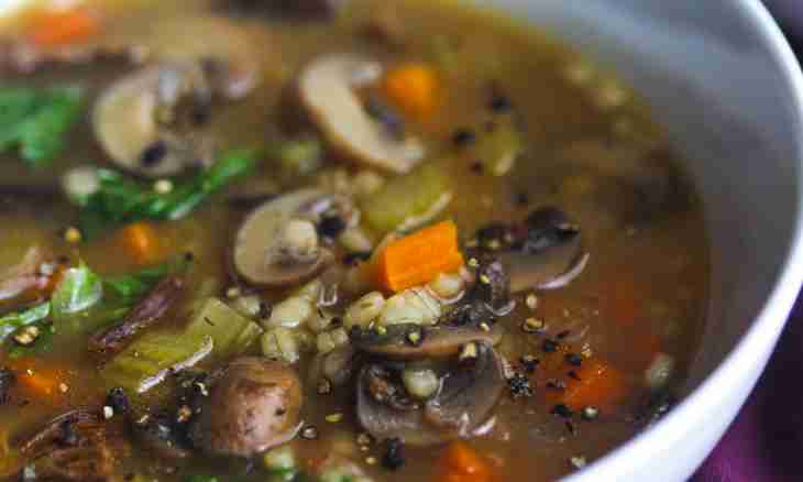 How to weld a mushroom soup on meat soup