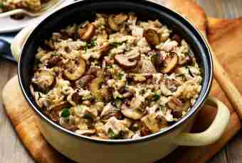 Buckwheat cereal with mushrooms in sour cream sauce