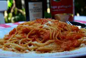 Spaghetti with spicy chicken in tomato sauce